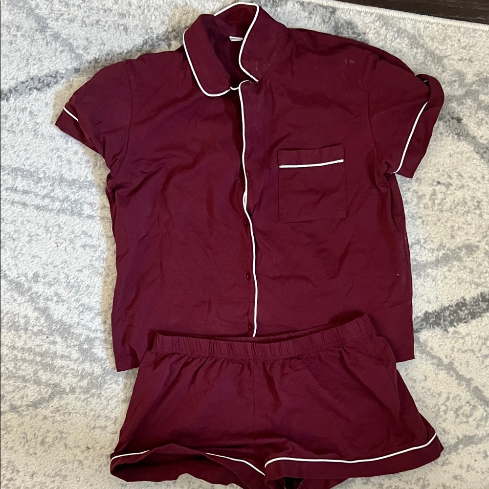 Women's Burgundy Pajama Set